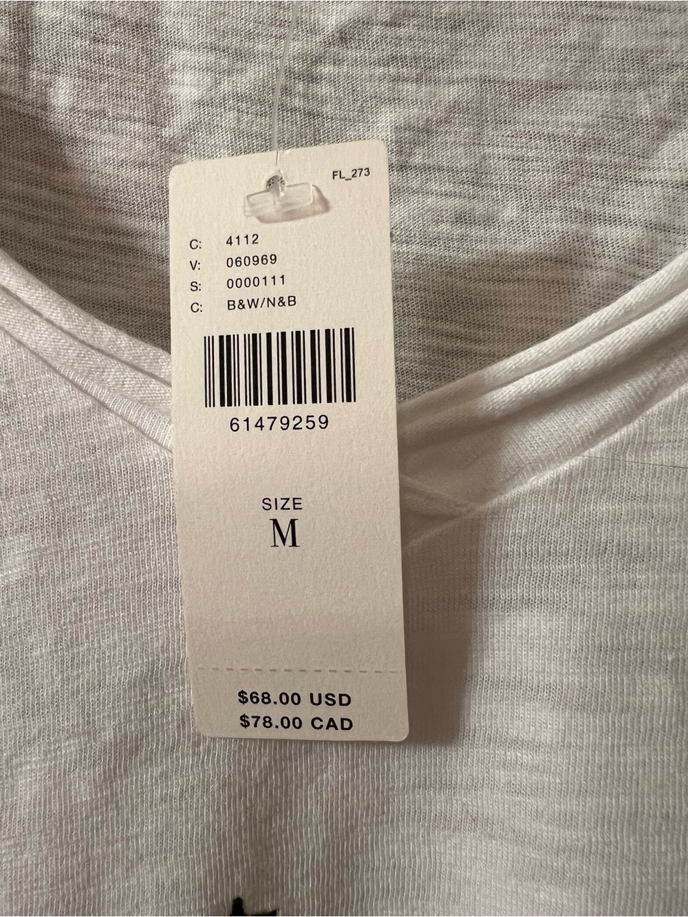Anthropologie T.LA White V-Neck T-Shirt with Black Stars - NWT - Medium - Picture 14 of 16